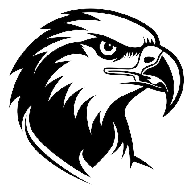 Free Vector powerful black and white illustration of an eagle head perfect for logos branding and design projects