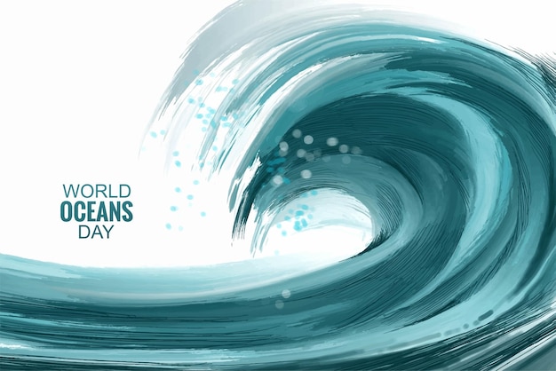 Free Vector powerful blue ocean wave background