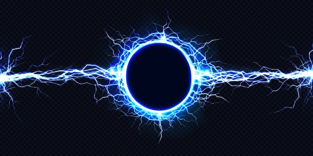 Powerful electrical round discharge hitting from side to side 