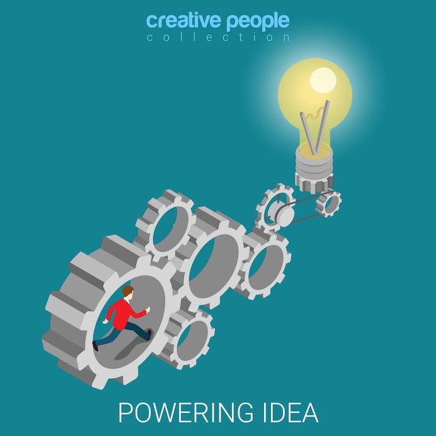 Free vector powering idea flat isometric