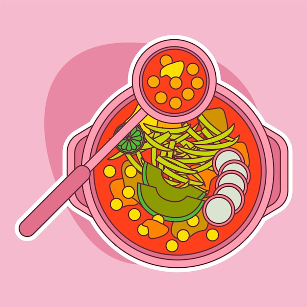 Free Vector pozole illustration in hand drawn style