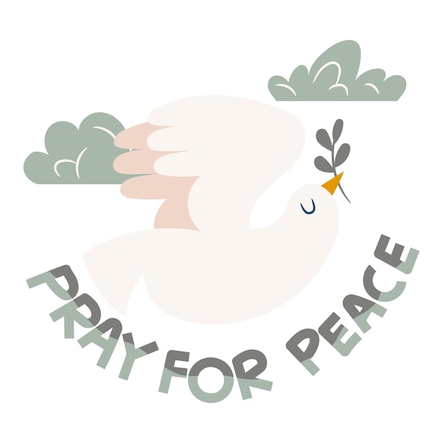 Pray for Peace in Ukraine war with dove