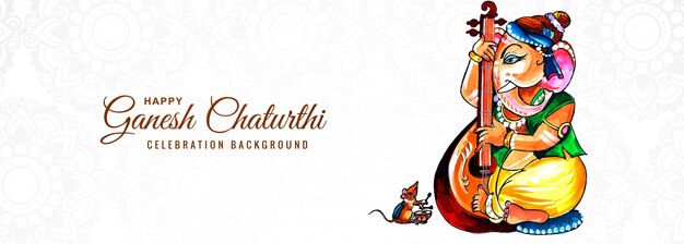 Prayer to lord ganesha for ganesh chaturthi banner background