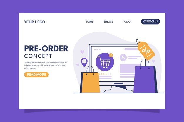 Pre-order concept landing page template