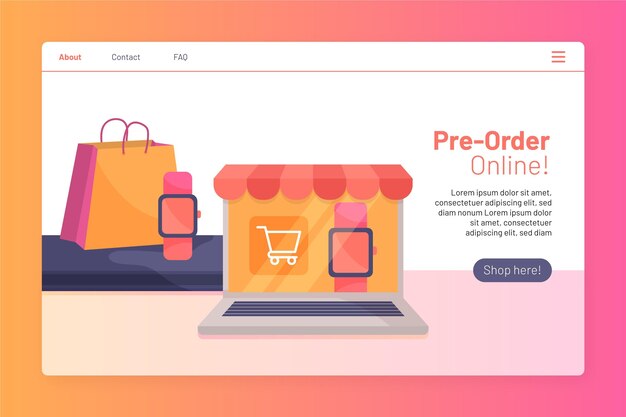 Pre-order concept - landing page