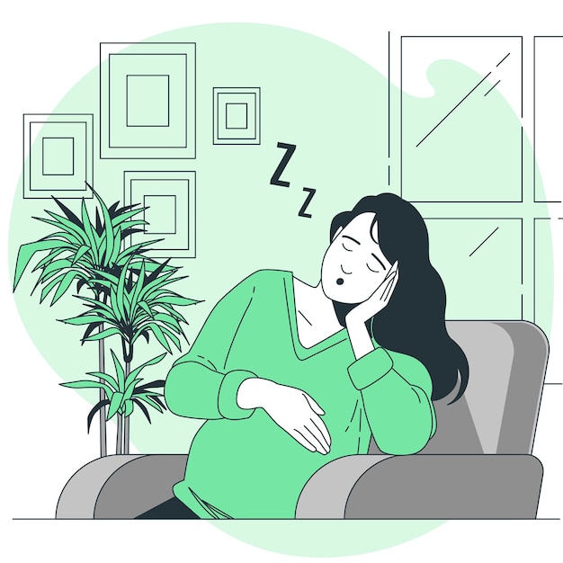 Free vector pregnancy fatigue concept illustration