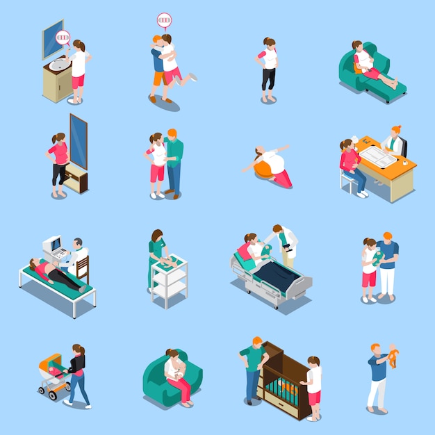 Pregnancy Isometric characters