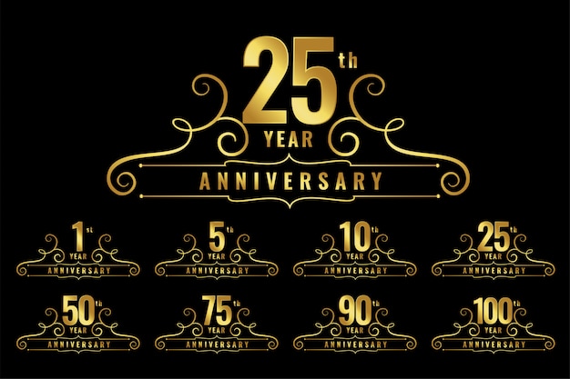 Free Vector premium anniversary logotype emblem set