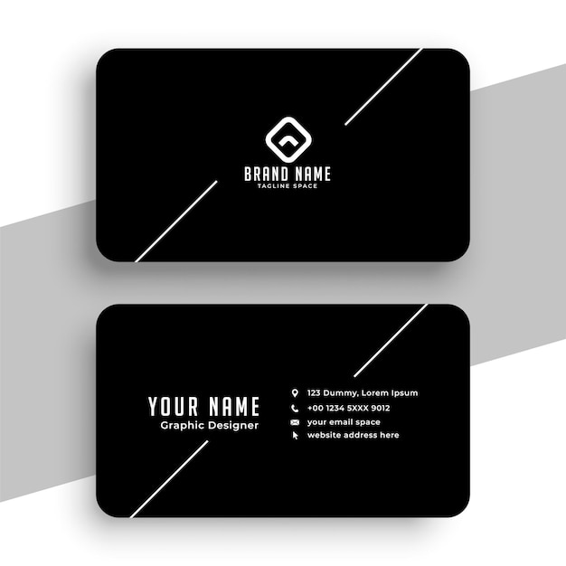 Free Vector premium business identity card dark template a ready to print design