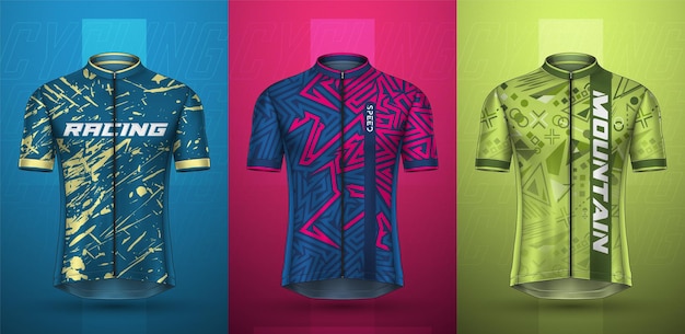 Free vector premium collection of cycling jersey