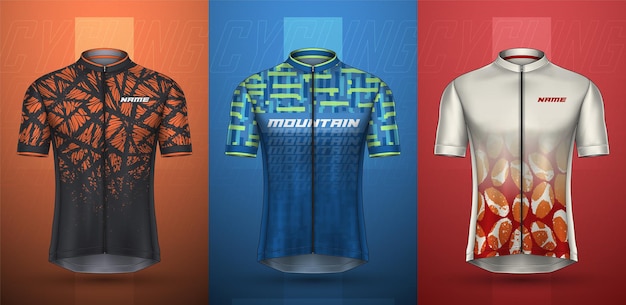 Free vector premium collection of cycling jersey