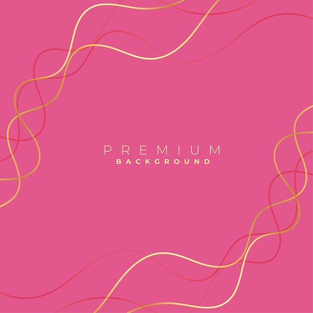 premium and decorative curvy golden outlines pastel background design