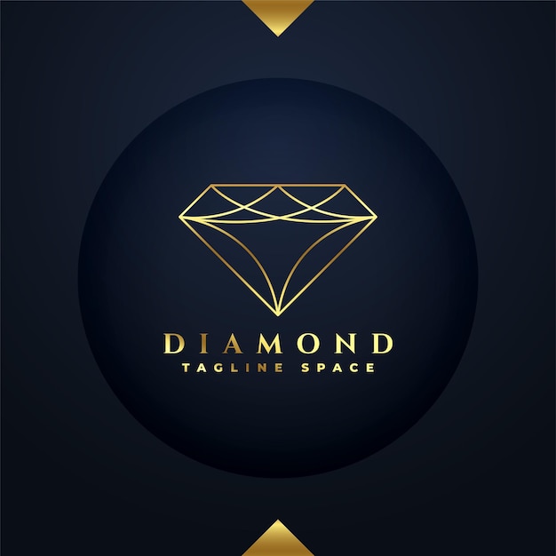 Premium diamond logo template in line style design