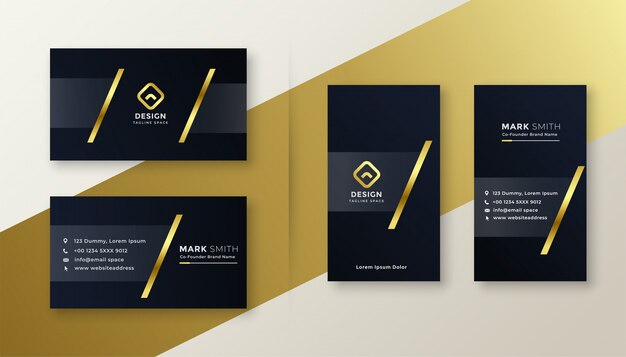 Premium gold and black business card design