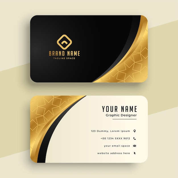 Premium golden business card luxury design