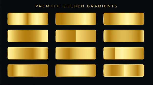 Free vector premium golden gradients swatches set