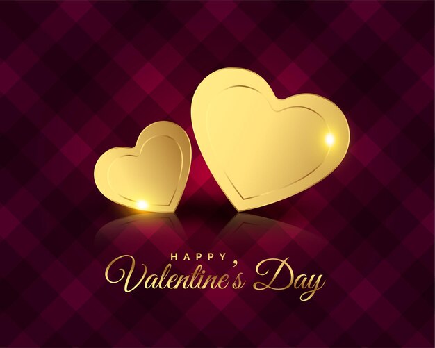 Premium golden hearts valentines day greeting