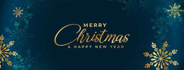 Free Vector premium golden snowflakes christmas banner design