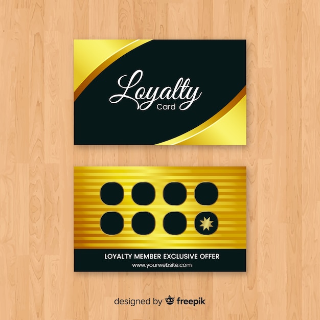 Free Vector premium loyalty card with golden style