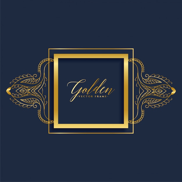 Free vector premium ornamental frame in golden style