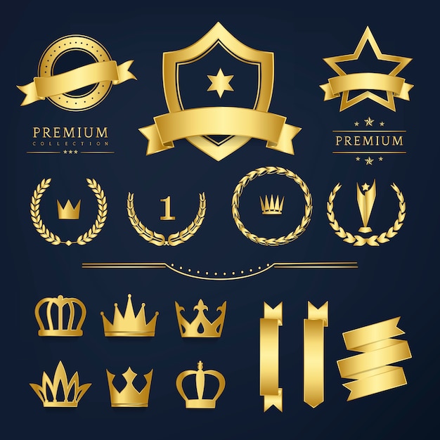 Premium quality badge and banner collection vectors