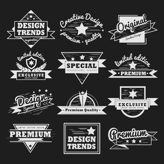 Free Vector premium quality badge vector set