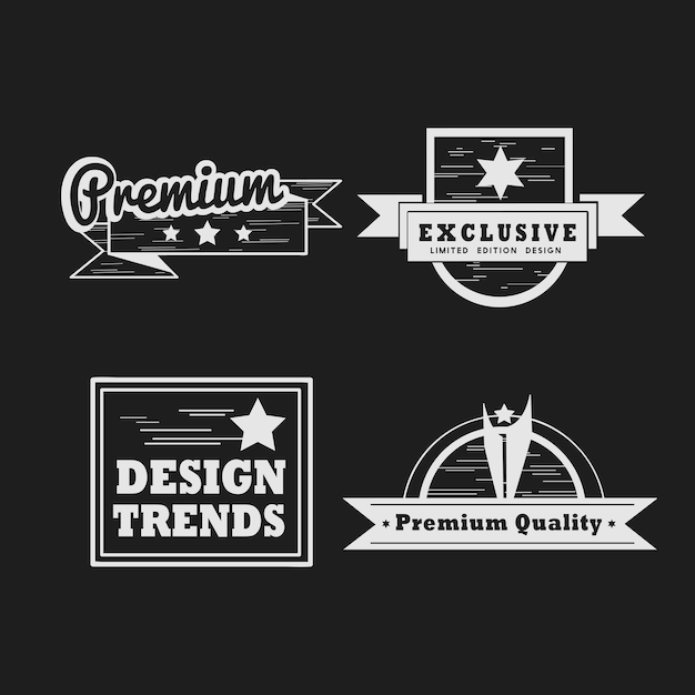 Free Vector premium quality badge vector set