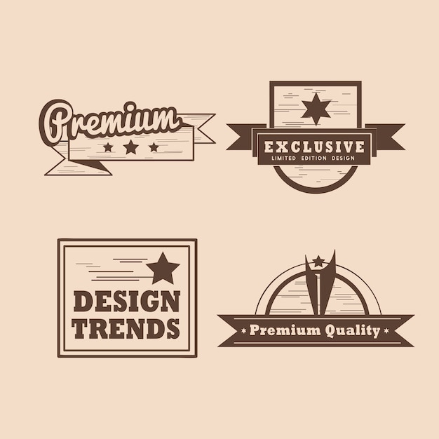 Free Vector premium quality badge vector set