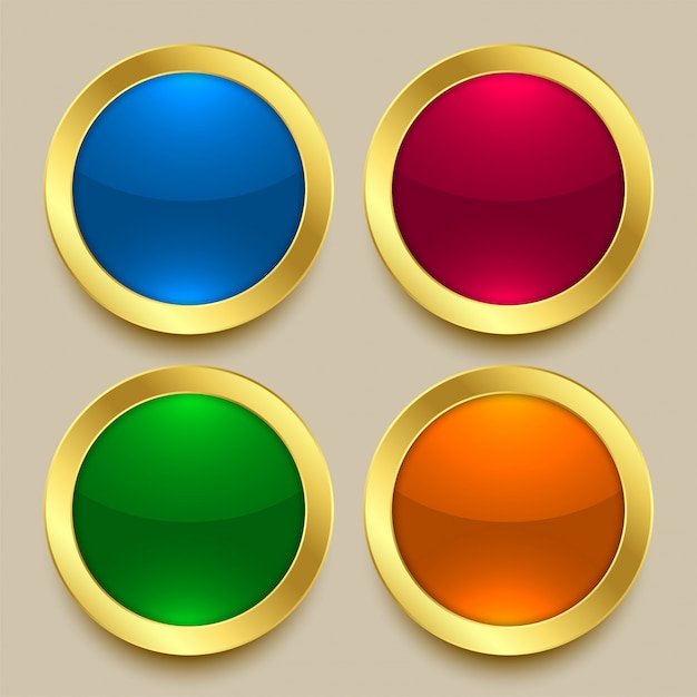 Premium shiny golden buttons in different colors