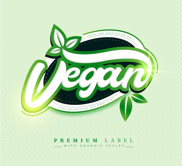 Premium Vegan Food Label Sticker Badge