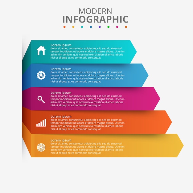 Presentation business infographic template with 5 options