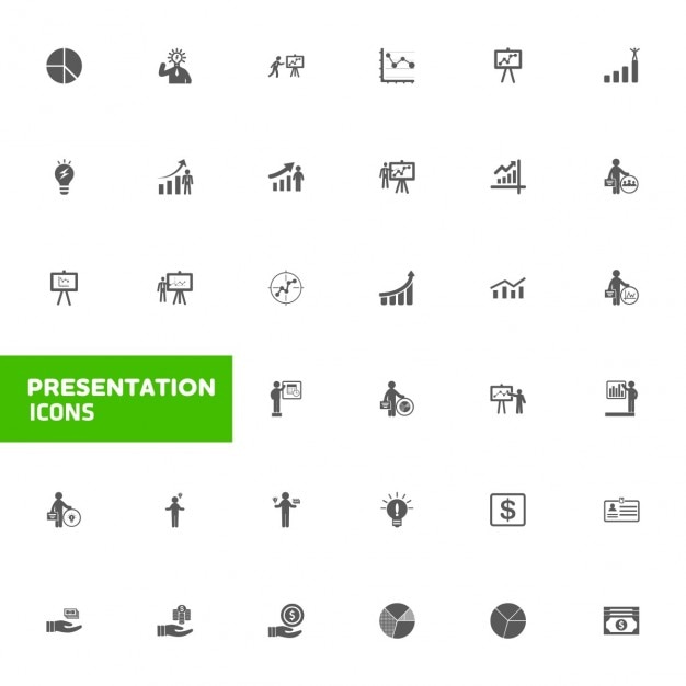 Free vector presentation icons set