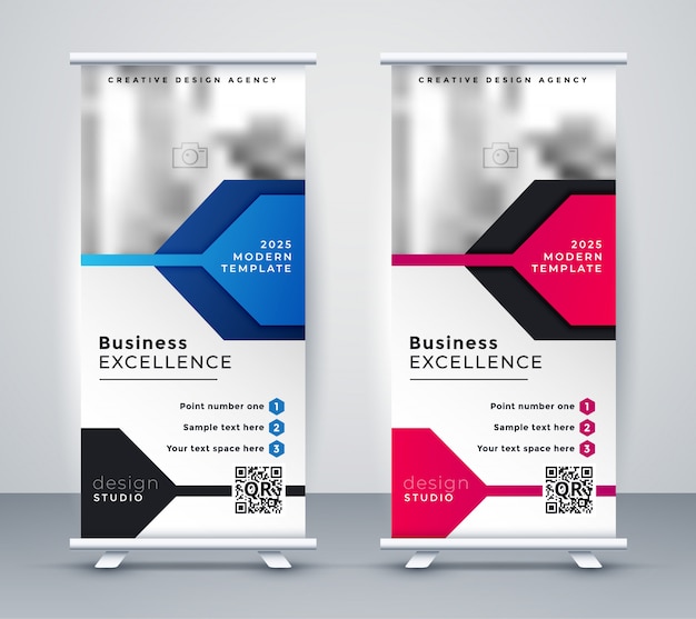 Free Vector presentation roll up banner design