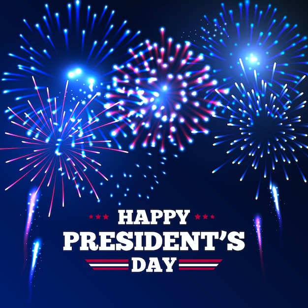 Free Vector president's day and american fireworks party