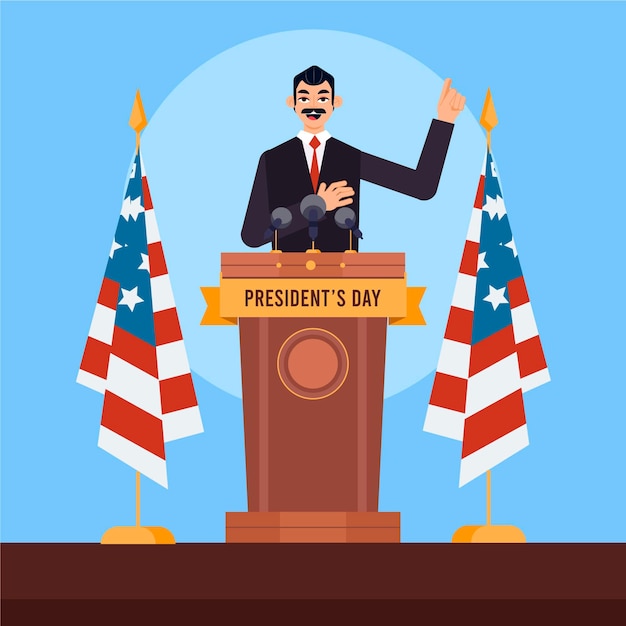 Free Vector president's day concept in flat design