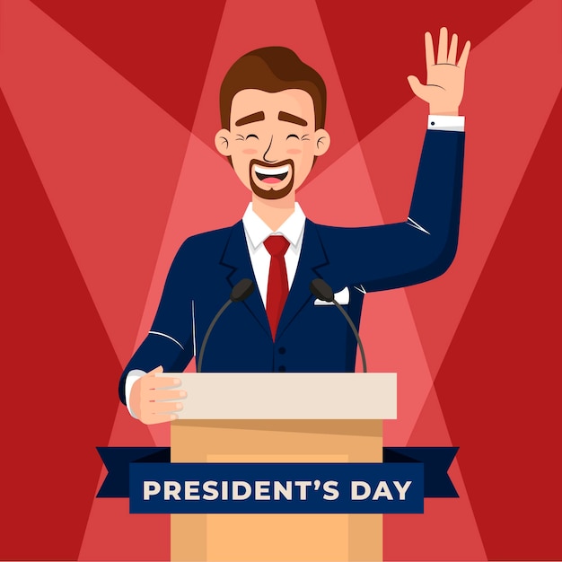 President's day concept in flat design