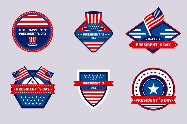 President's day label badge collection