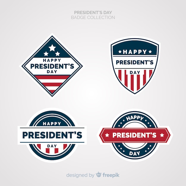 Free Vector president's day label collection