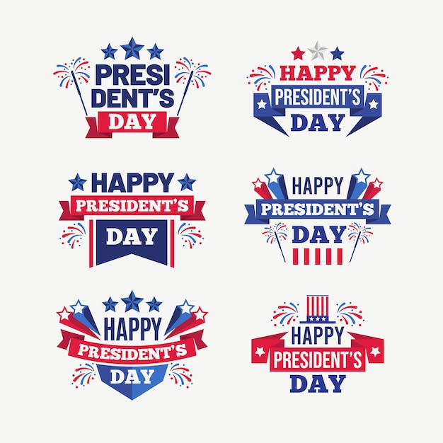 Free Vector president's day labels collection