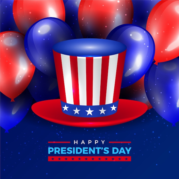 President's day with realistic balloons