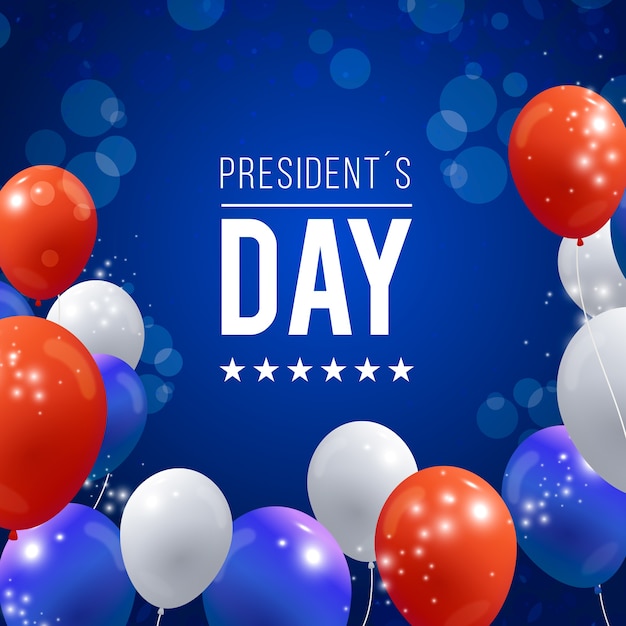 President's day with realistic balloons