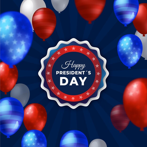 President's day with realistic balloons