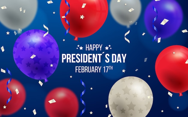 President's day with realistic balloons