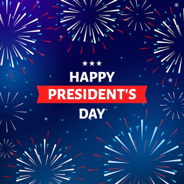 Presidents day concept with fireworks