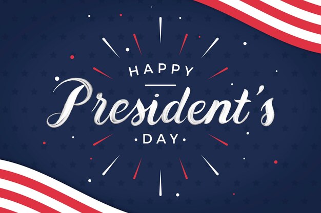 Presidents day concept with lettering