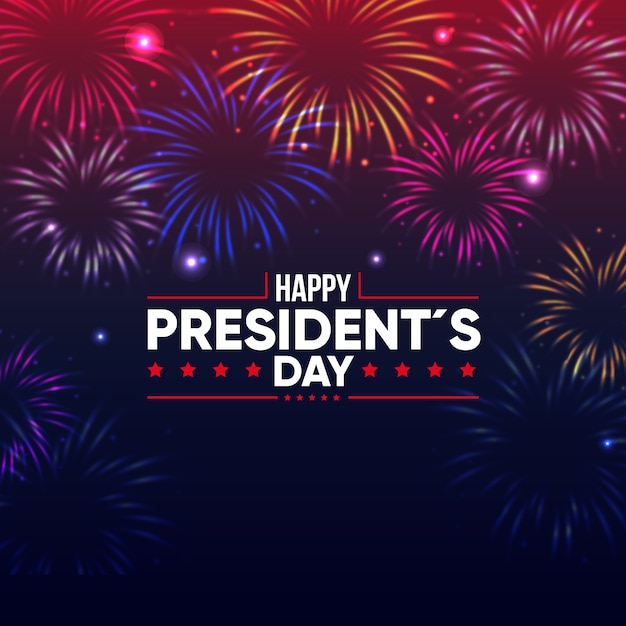 Presidents day event celebration with fireworks