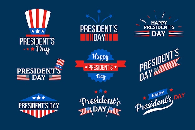 Presidents day label collection