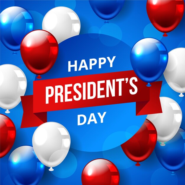 Presidents day with realistic balloons design