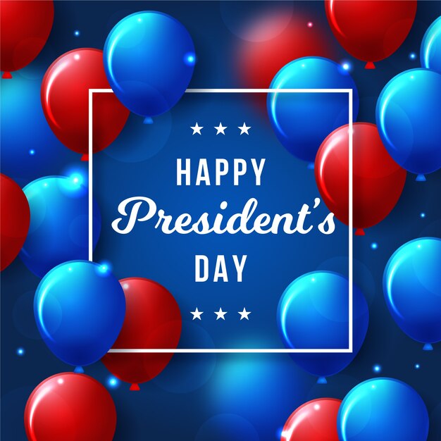 Presidents day with realistic balloons theme