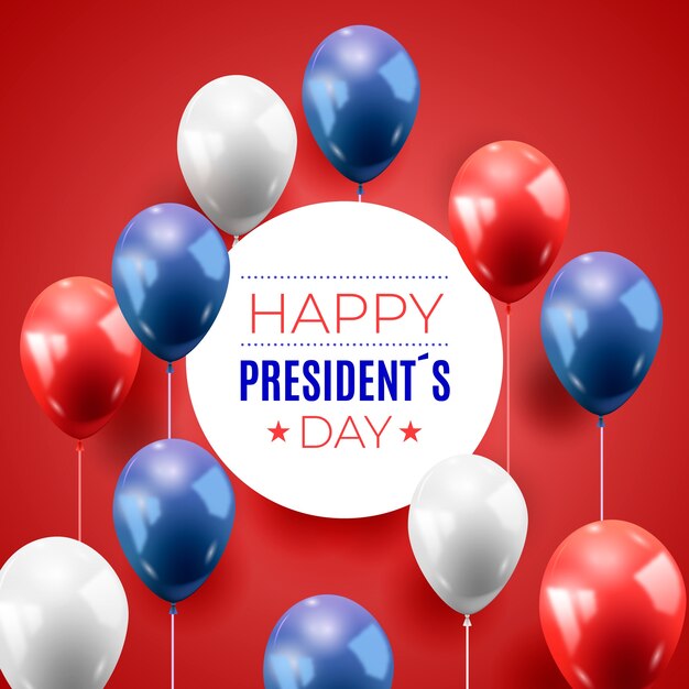 Presidents day with realistic balloons theme